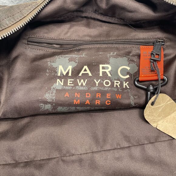 Marc New York Andrew Marc Suede/Canvas Duffle Bag Weekender Travel Bag NO STRAP - Picture 6 of 9